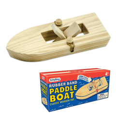 Rubber band powered paddle boats