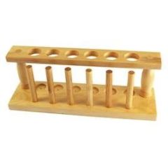 Test tube Rack, wooden, 6 x 27mm holes