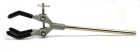 Retort clamp, three prong, rubber coated jaws